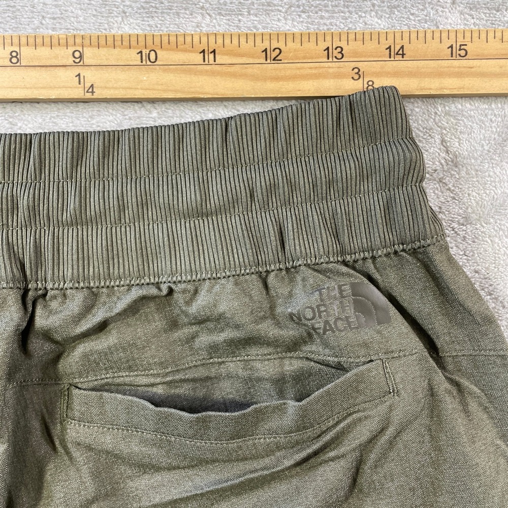 The North Face Aphrodite 2.0 Capri Pants Women Large Green Ruched Hiking Outdoor - Picture 3 of 12